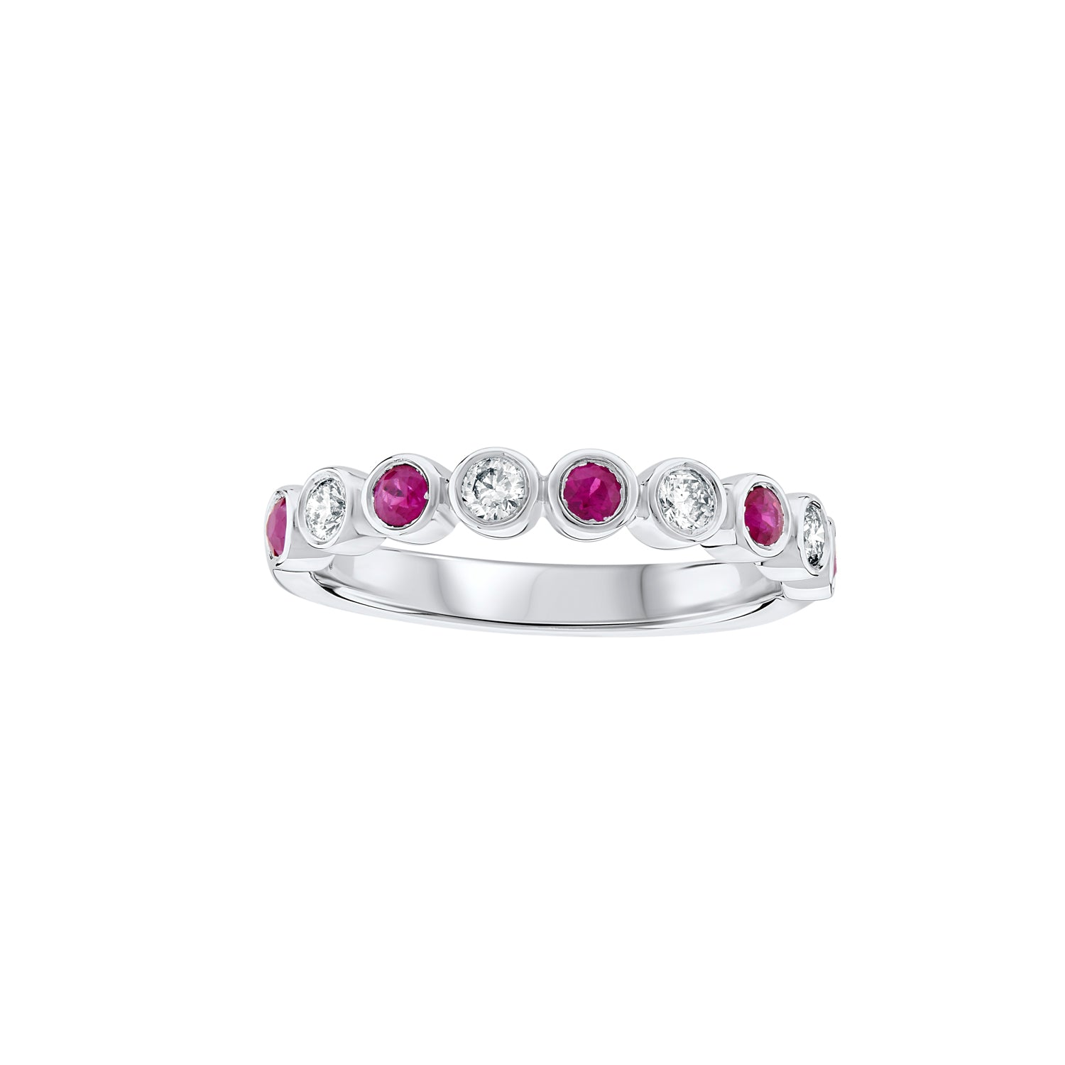 Ruby and Diamond Bubble Rubover Ring
