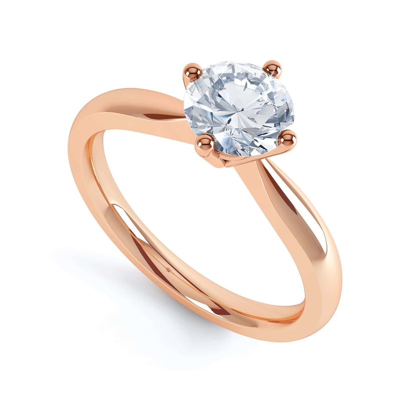 North South Diamond Solitaire Engagement Ring Plain Shoulders