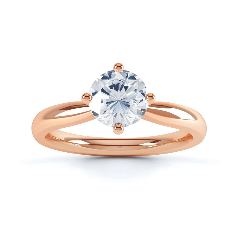 North South Diamond Solitaire Engagement Ring Plain Shoulders