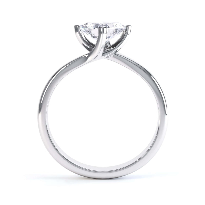 Princess Cut Centre Stone, Four Claw Twist, Diamond Engagement Ring