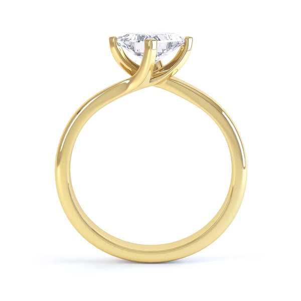 Princess Cut Centre Stone, Four Claw Twist, Diamond Engagement Ring