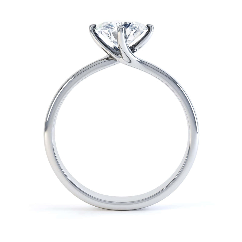 Round Brilliant Cut Centre Stone, Four Claw Twist, Diamond Engagement Ring