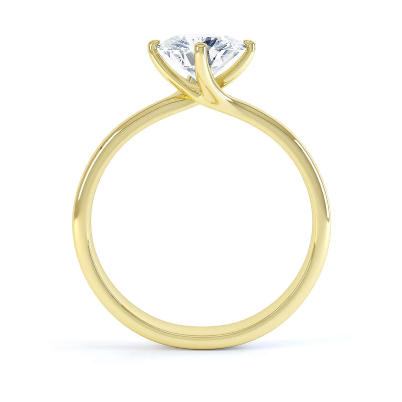 Round Brilliant Cut Centre Stone, Four Claw Twist, Diamond Engagement Ring