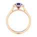 Diamond Halo Oval Shape Blue Sapphire Engagement Ring in 18ct Gold and Platinum