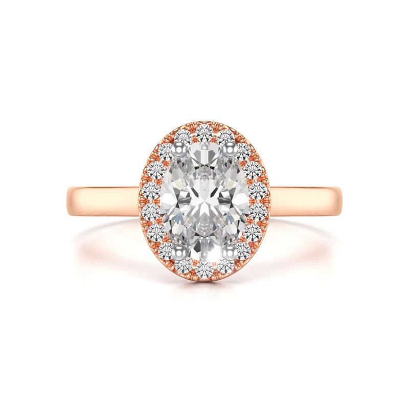 18ct Gold  Halo Diamond Engagement Ring - Oval Shape