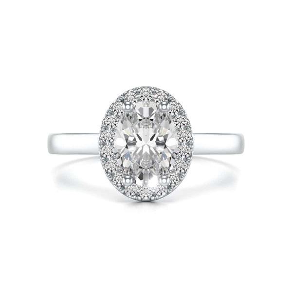 18ct Gold  Halo Diamond Engagement Ring - Oval Shape