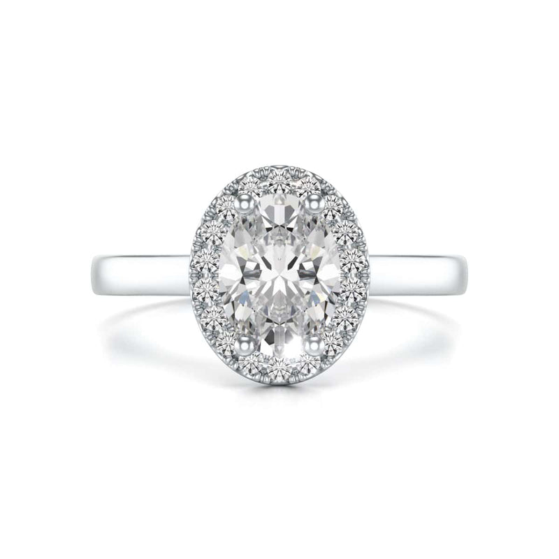 18ct Gold  Halo Diamond Engagement Ring - Oval Shape