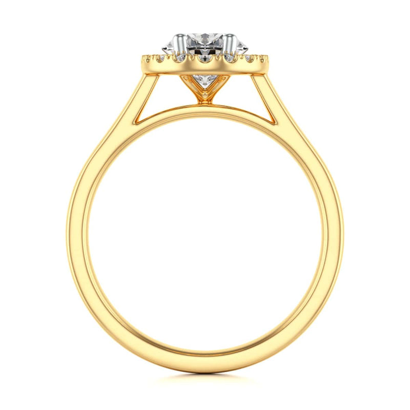 18ct Gold  Halo Diamond Engagement Ring - Oval Shape