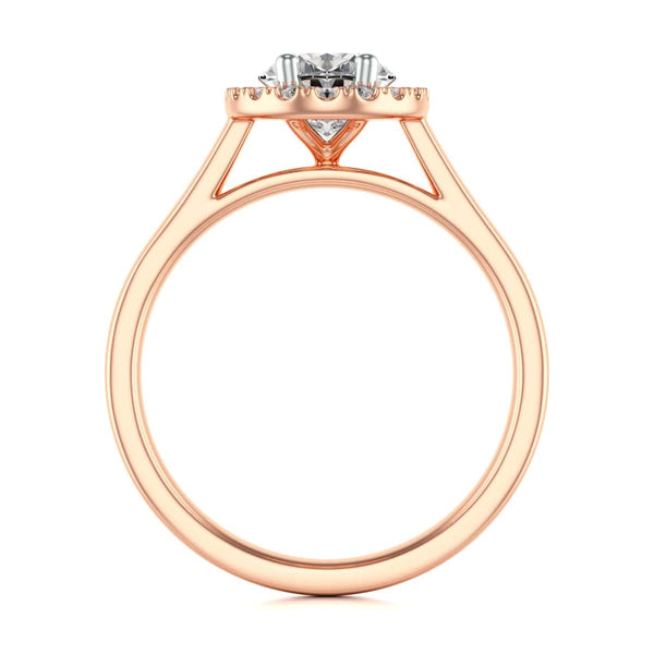 18ct Gold  Halo Diamond Engagement Ring - Oval Shape