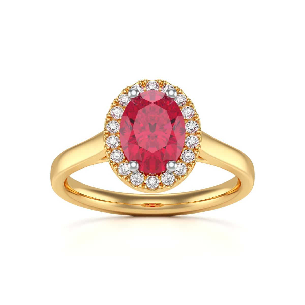 Oval Halo Ruby and Diamond Ring