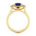 Oval Shape Trilogy Blue Sapphire Engagement Ring in 18ct Gold and Platinum