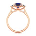Oval Shape Trilogy Blue Sapphire Engagement Ring in 18ct Gold and Platinum