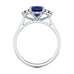 Oval Shape Trilogy Blue Sapphire Engagement Ring in 18ct Gold and Platinum