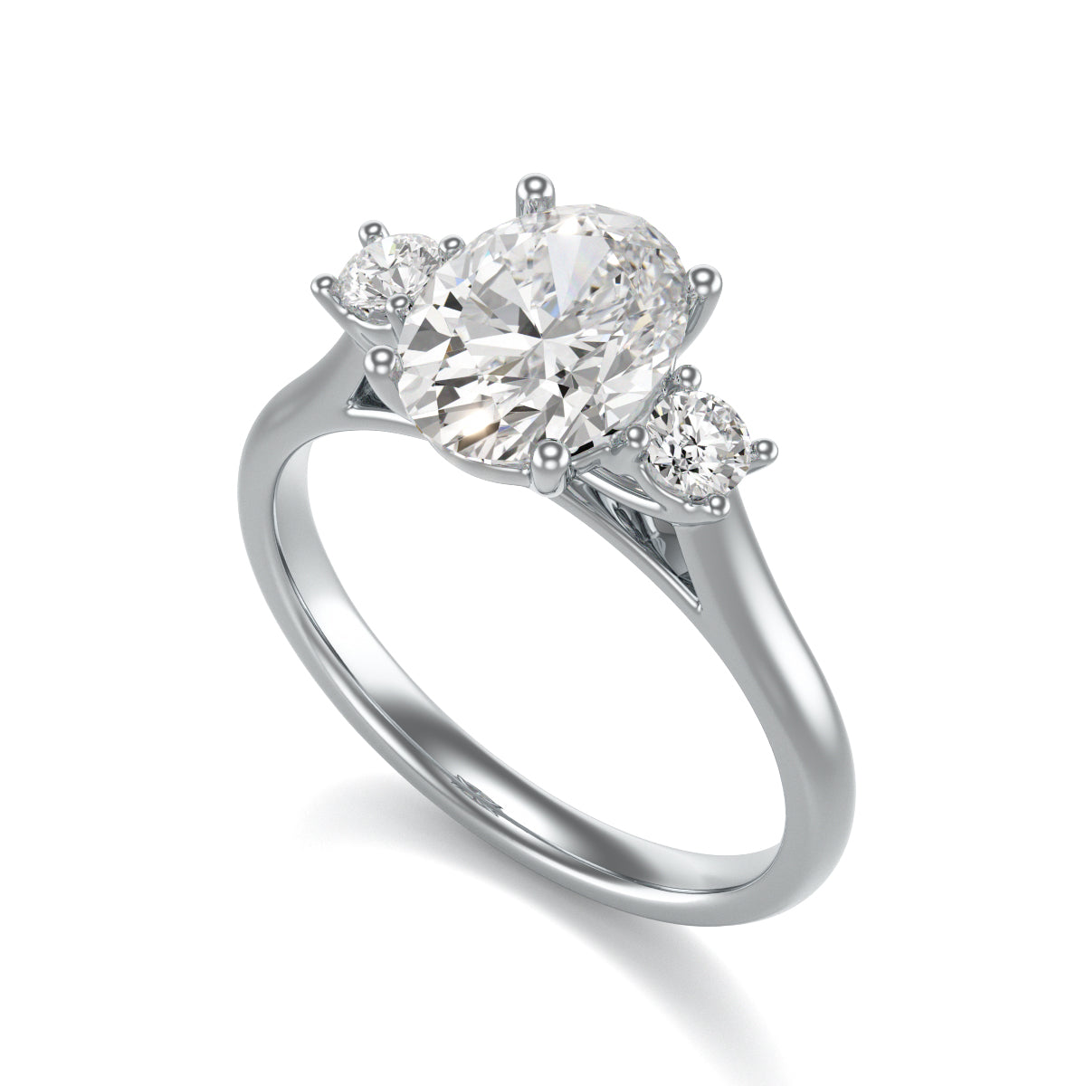 Diamond Engagement Ring- Oval Trilogy