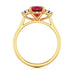 Oval Shape Ruby Trilogy Engagement Ring in 18ct Gold and Platinum
