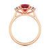 Oval Shape Ruby Trilogy Engagement Ring in 18ct Gold and Platinum