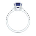 Blue Sapphire with Diamond Set Shoulders Dress Ring