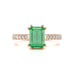 Emerald with Diamond Set Shoulders Dress Ring