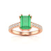 Emerald with Diamond Set Shoulders Dress Ring