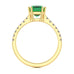 Emerald with Diamond Set Shoulders Dress Ring