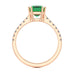Emerald with Diamond Set Shoulders Dress Ring