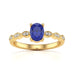 Oval Shape Blue Sapphire Engagement Ring in 18ct Gold and Platinum