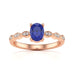 Oval Shape Blue Sapphire Engagement Ring in 18ct Gold and Platinum