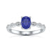 Oval Shape Blue Sapphire Engagement Ring in 18ct Gold and Platinum
