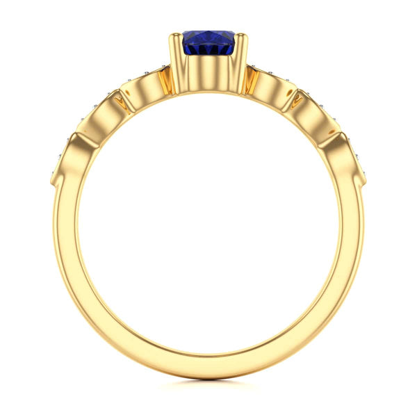 Oval Shape Blue Sapphire Engagement Ring in 18ct Gold and Platinum