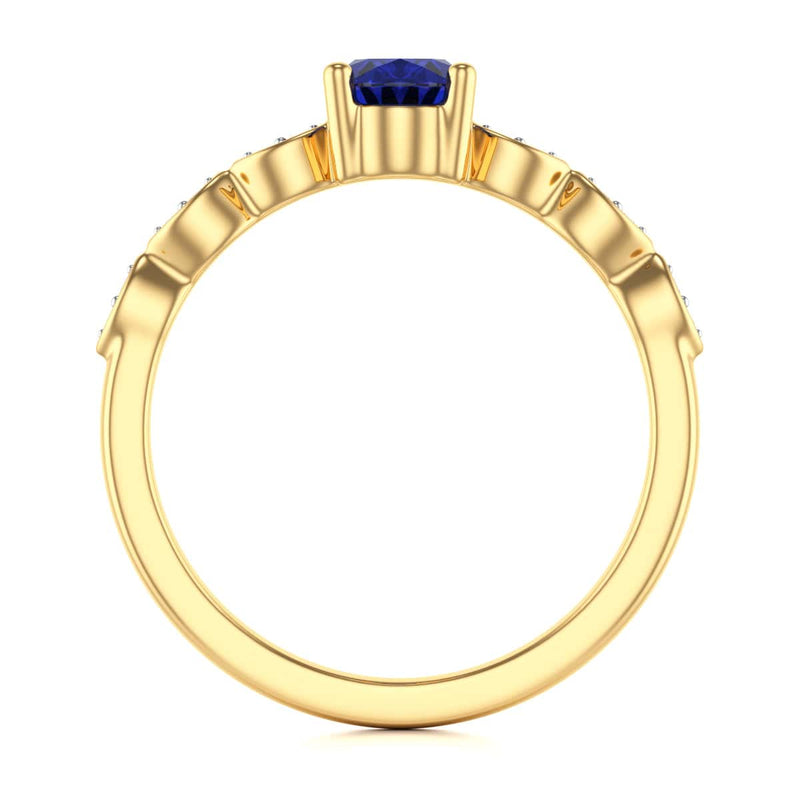 Oval Shape Blue Sapphire Engagement Ring in 18ct Gold and Platinum