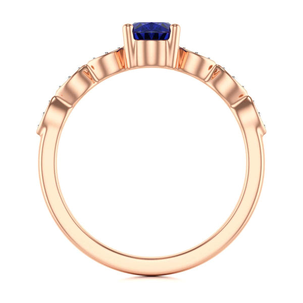 Oval Shape Blue Sapphire Engagement Ring in 18ct Gold and Platinum