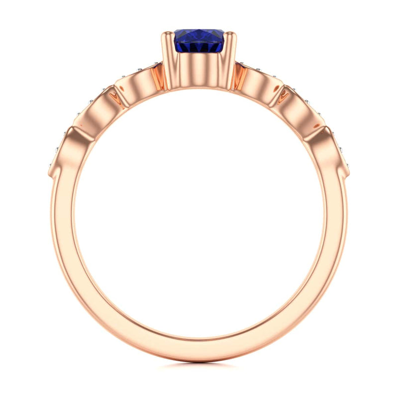 Oval Shape Blue Sapphire Engagement Ring in 18ct Gold and Platinum