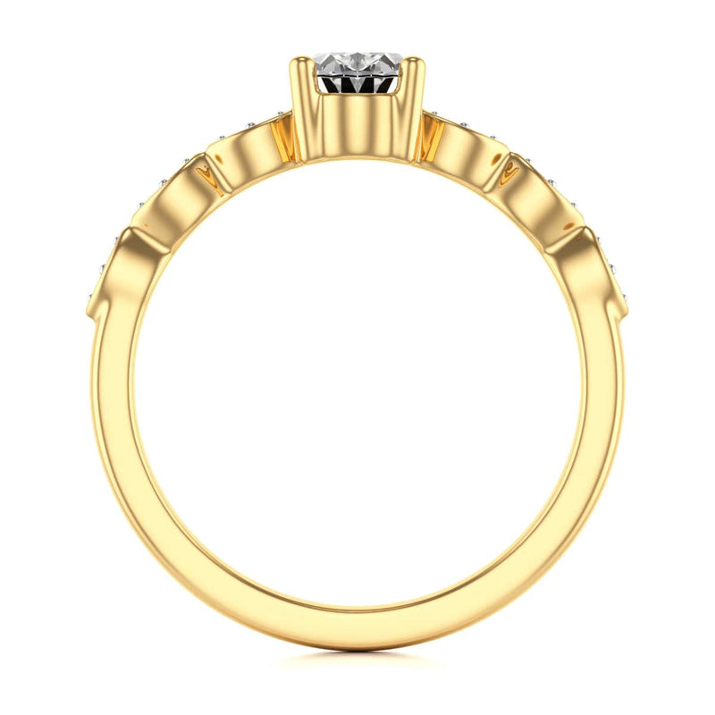 Oval centre Engagement Ring with Marquise Shape Shoulders with diamonds