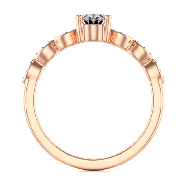 Oval centre Engagement Ring with Marquise Shape Shoulders with diamonds