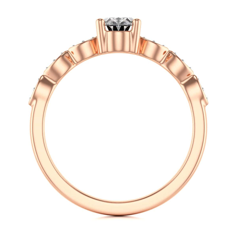 Oval centre Engagement Ring with Marquise Shape Shoulders with diamonds