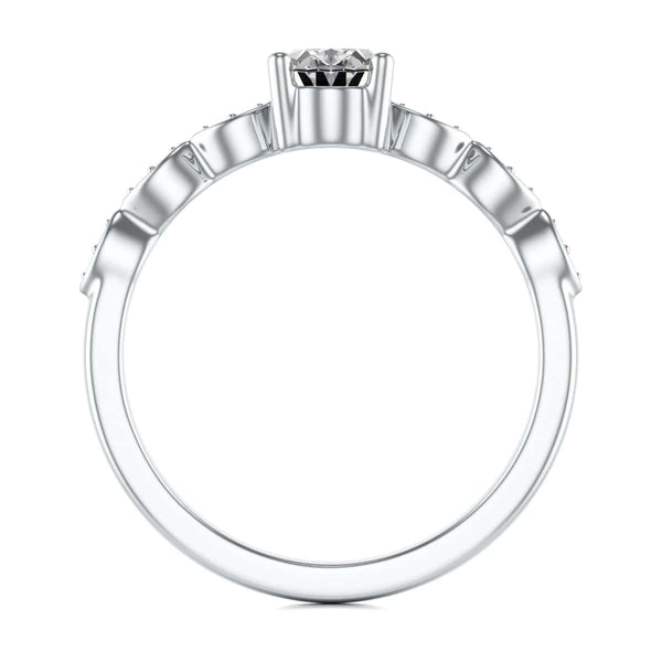 Oval centre Engagement Ring with Marquise Shape Shoulders with diamonds