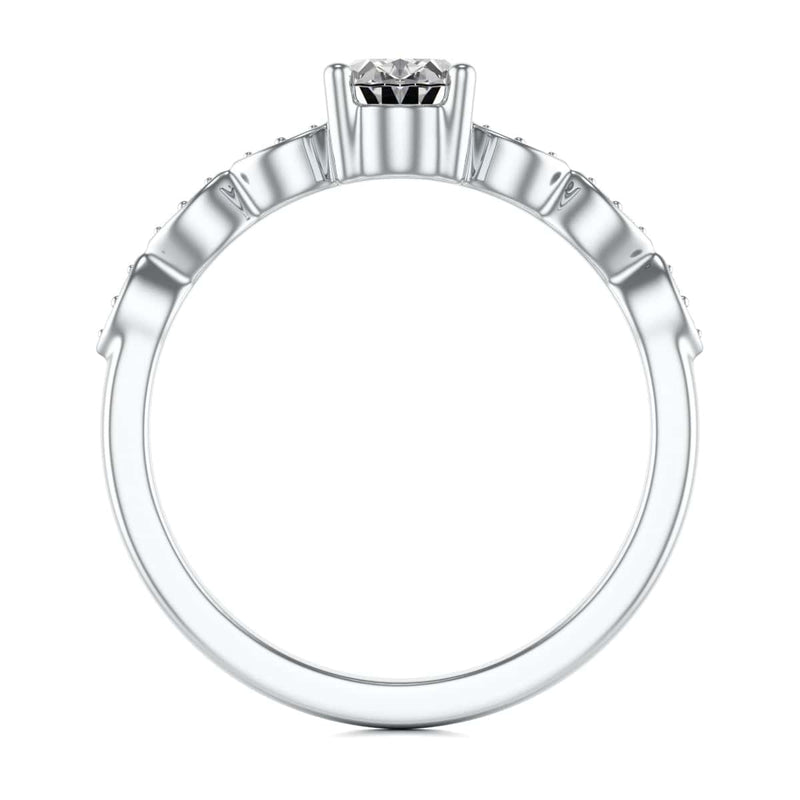 Oval centre Engagement Ring with Marquise Shape Shoulders with diamonds