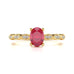 Oval Shape Ruby Engagement Ring - Diamond in 18ct Gold and Platinum