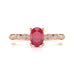 Oval Shape Ruby Engagement Ring - Diamond in 18ct Gold and Platinum