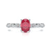 Oval Shape Ruby Engagement Ring - Diamond in 18ct Gold and Platinum