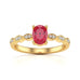 Oval Shape Ruby Engagement Ring - Diamond in 18ct Gold and Platinum