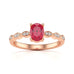 Oval Shape Ruby Engagement Ring - Diamond in 18ct Gold and Platinum