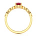 Oval Shape Ruby Engagement Ring - Diamond in 18ct Gold and Platinum