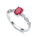 Oval Shape Ruby Engagement Ring - Diamond in 18ct Gold and Platinum