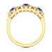 Diamond Halo Round Shape 3 Blue Sapphires Ring in 18ct Gold and Platinum