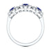 Diamond Halo Round Shape 3 Blue Sapphires Ring in 18ct Gold and Platinum