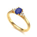 Oval Shape Blue Sapphire Trefoil Diamond Engagement Ring in 18ct Gold and Platinum