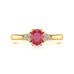 Diamond Trefoil Oval Shape Ruby Engagement Ring in 18ct Gold and Platinum