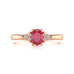 Diamond Trefoil Oval Shape Ruby Engagement Ring in 18ct Gold and Platinum