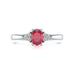 Diamond Trefoil Oval Shape Ruby Engagement Ring in 18ct Gold and Platinum